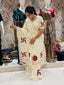 Khadi cotton saree with patch work - view 1