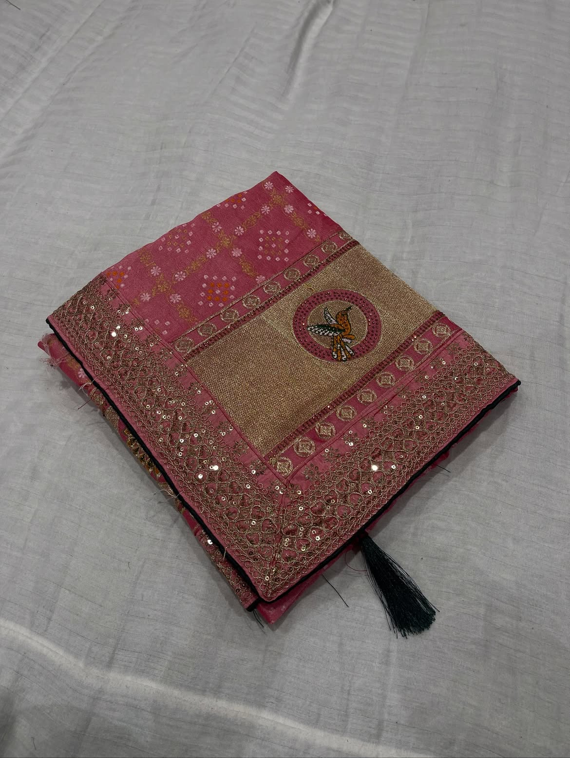 bandhani saree for bhai dooj - Soft Bandhani Silk Saree with Blouse