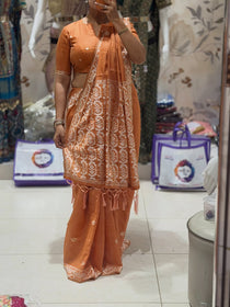 Cotton saree with weaving work - view 10
