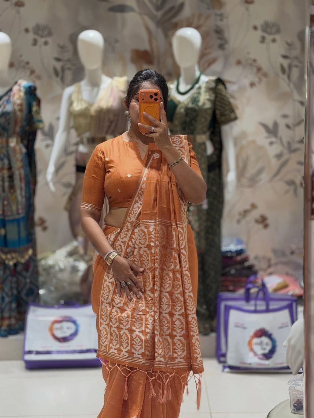Cotton saree with weaving work - view 11