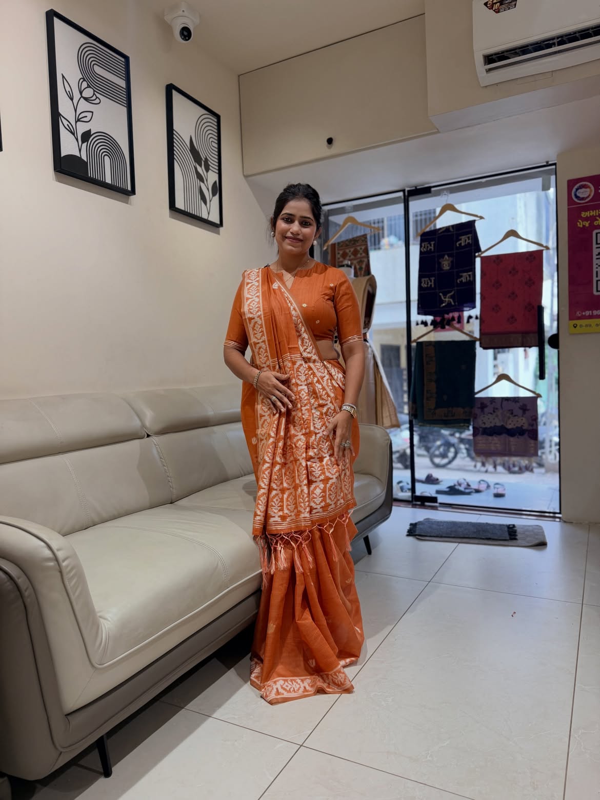 Cotton saree with weaving work - view 3