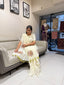 Ivory khadi cotton saree with real mirror handwork - view 1