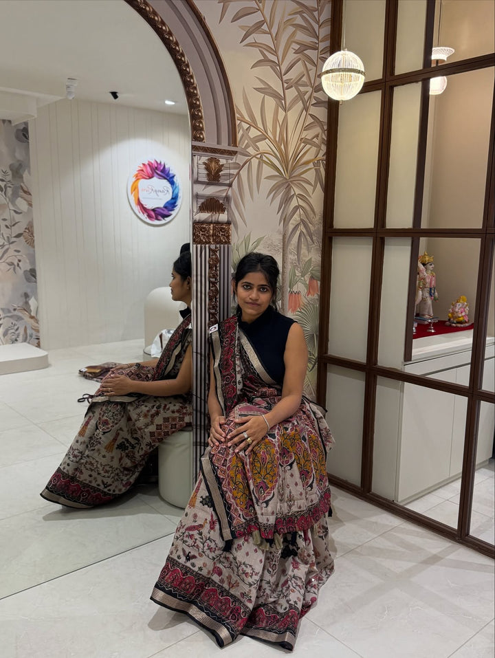 Mal Cotton saree with Aari Work - view 1