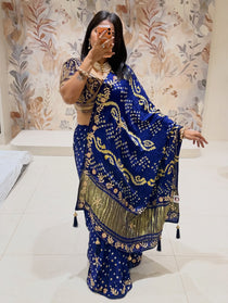 Pure Gaji Silk saree with hand work - view 10