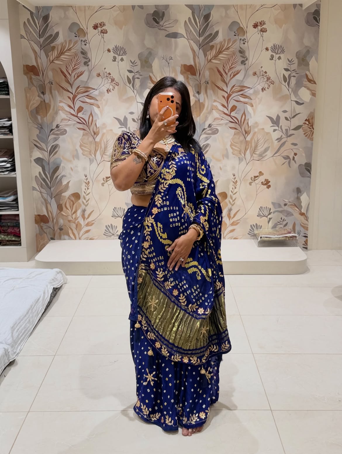 Pure Gaji Silk saree with hand work - view 9