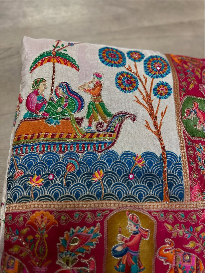 Pure Silk saree with Hand Work - view 1