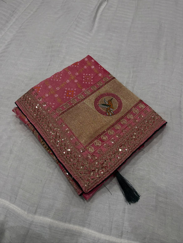 Soft Bandhani Silk saree - view 1