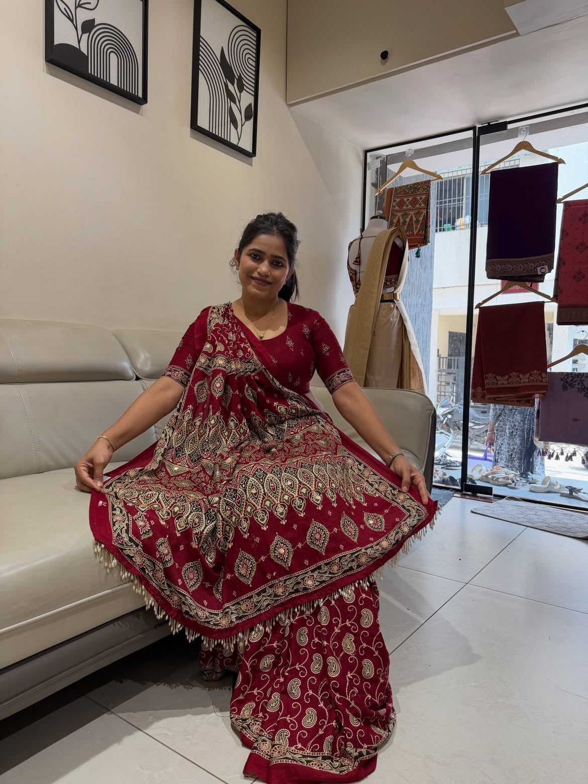 Soft rayon cotton saree with blouse - view 5