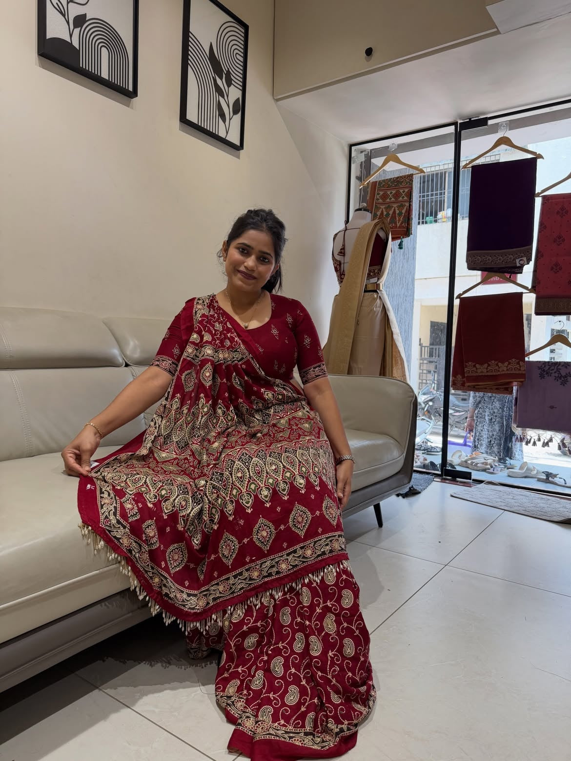 Soft rayon cotton saree with blouse - view 6