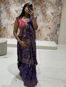Soft Semi Silk saree with Hand Work - view 7