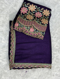 Soft Silk saree with Hand Work blouse - view 4
