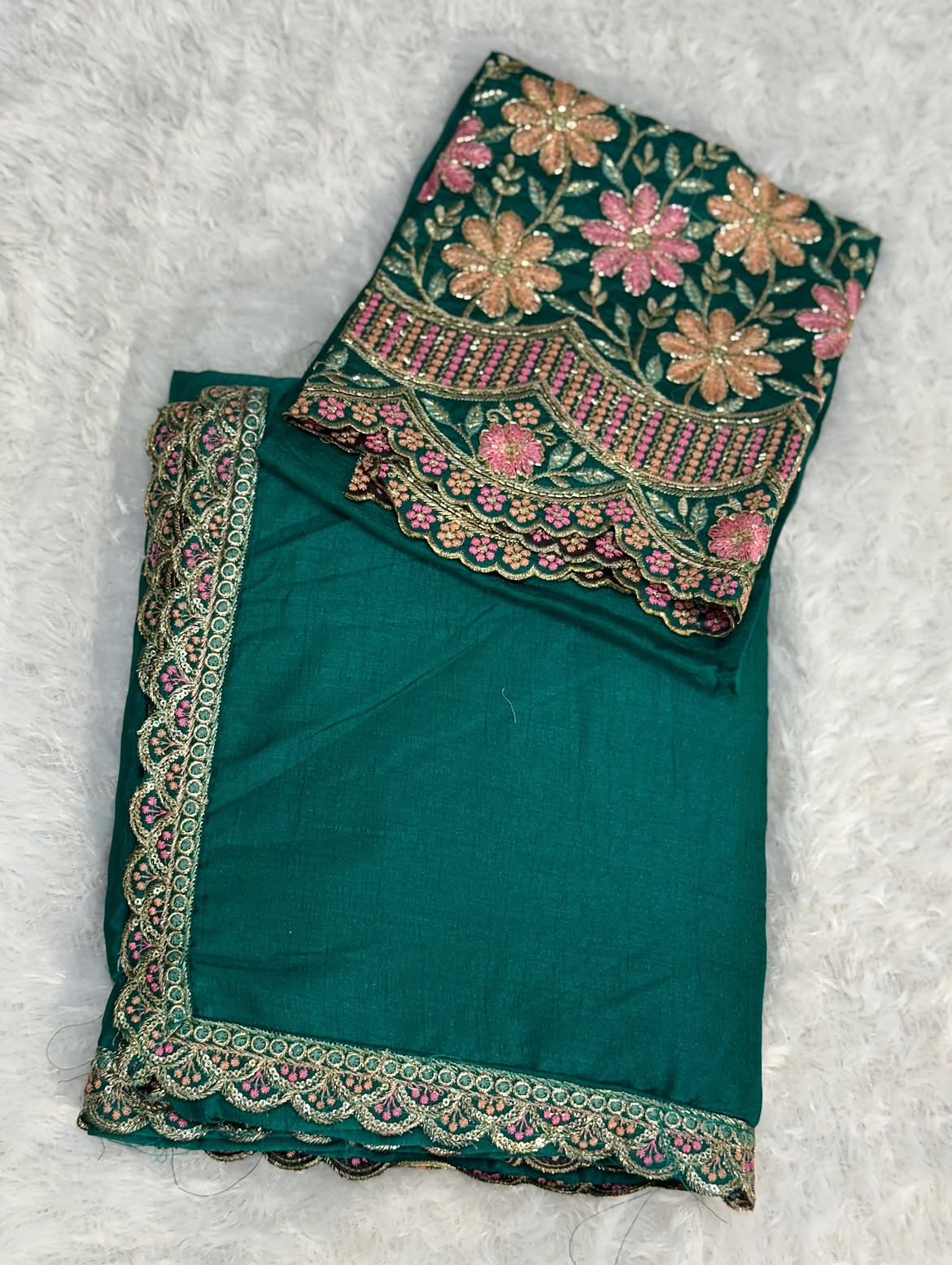 Soft Silk saree with Hand Work blouse - view 6