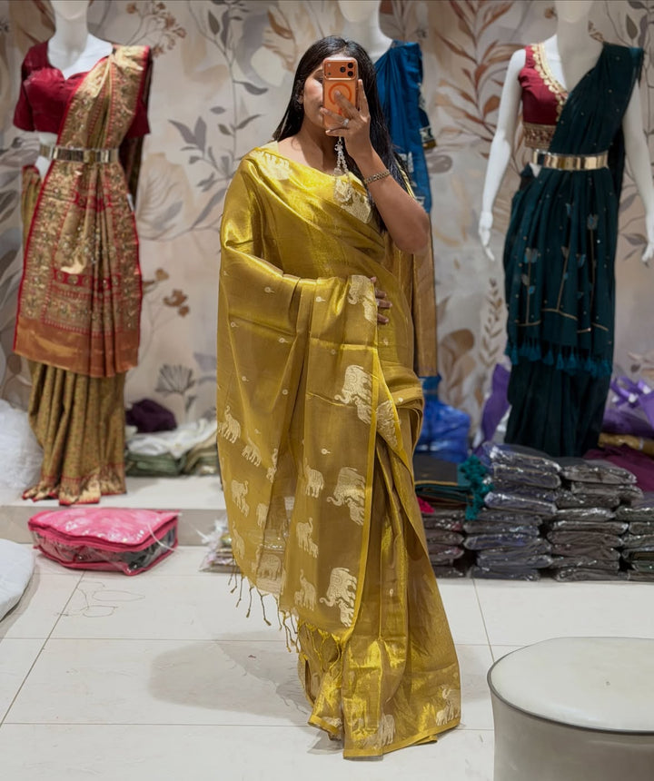 Soft Tissue saree with weaving work - view 1